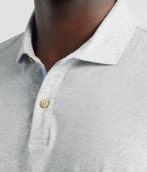 Johnnie-O Starnes Cotton Blend Polo Light Gray