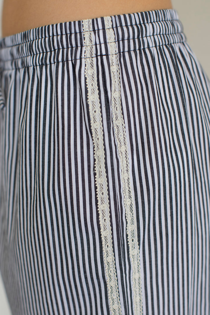 Striped Lace Side Track Pants