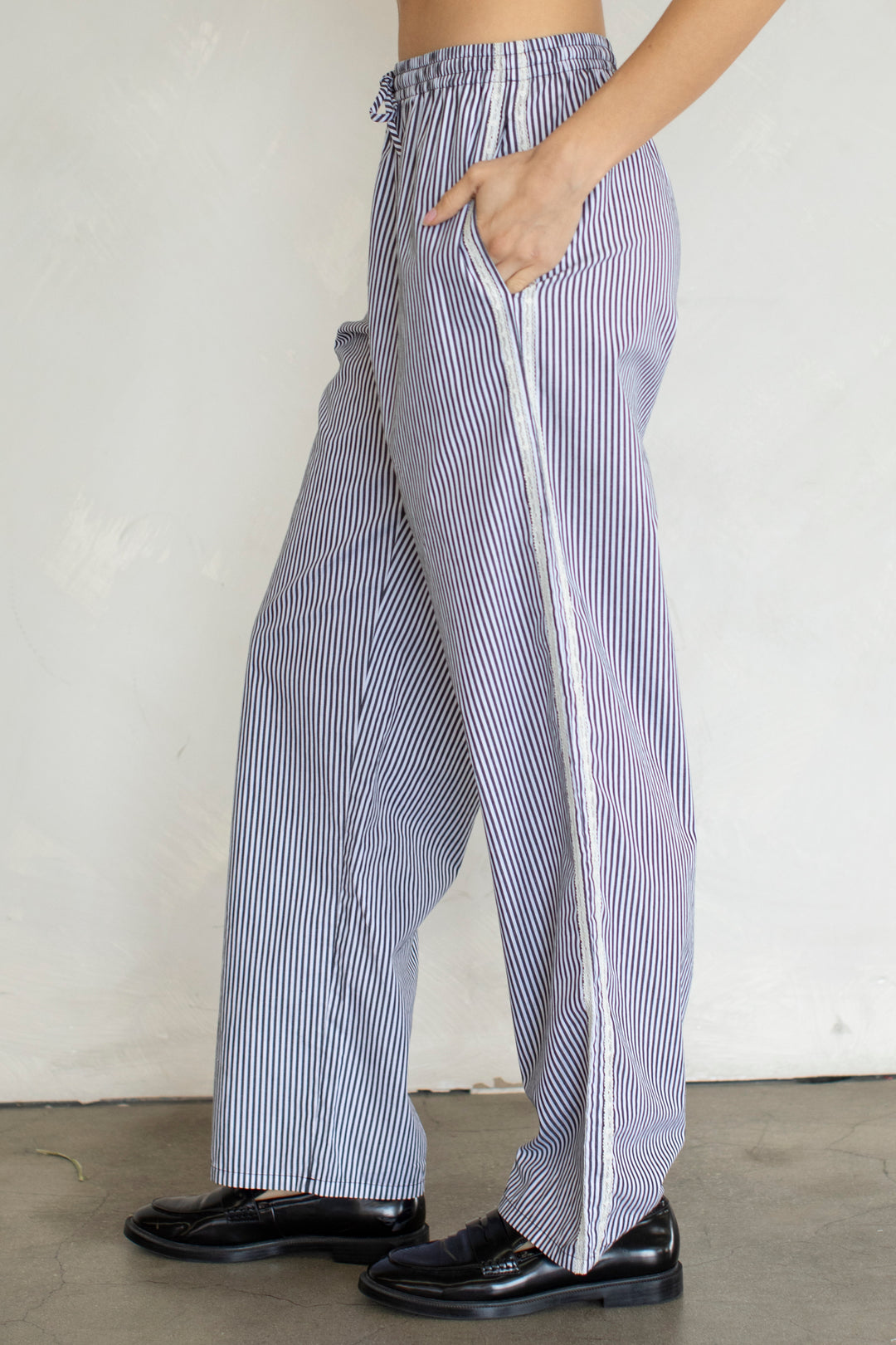 Striped Lace Side Track Pants