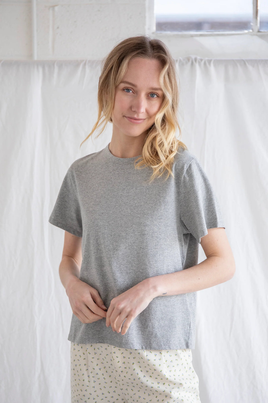 Heather grey relaxed fit women’s top