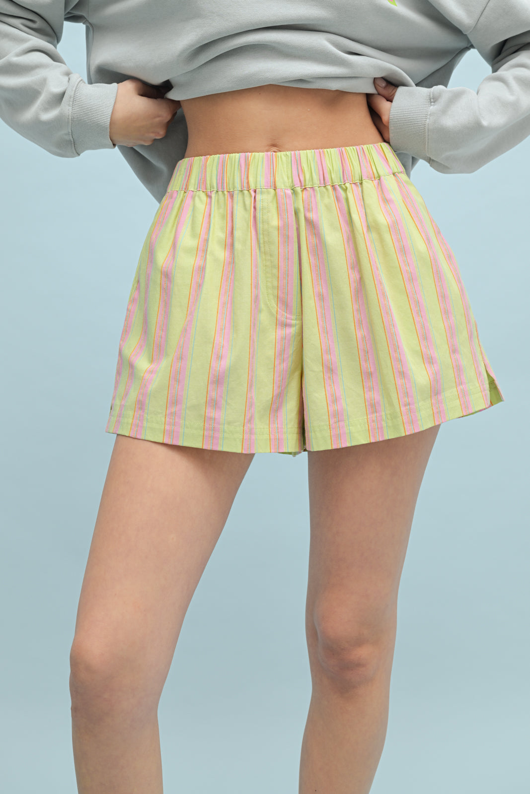 Lime Combo Cotton Shorts