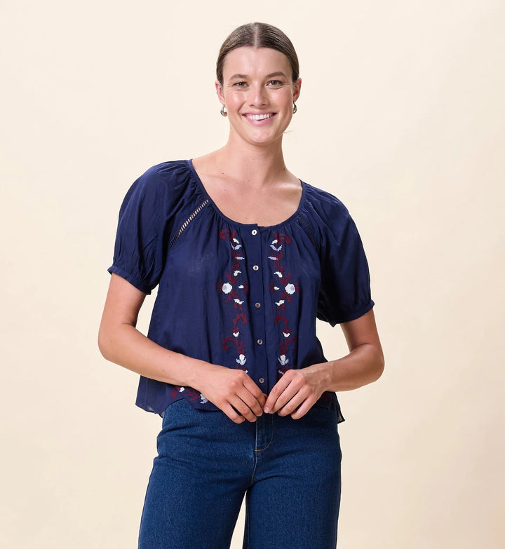 Adeline Blouse Navy