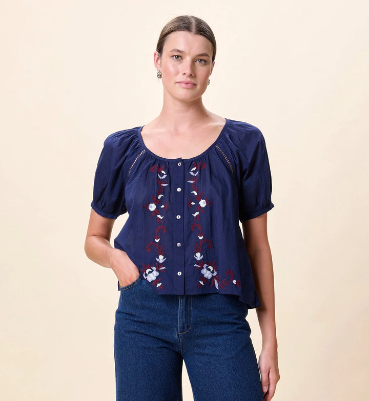 Adeline Blouse Navy