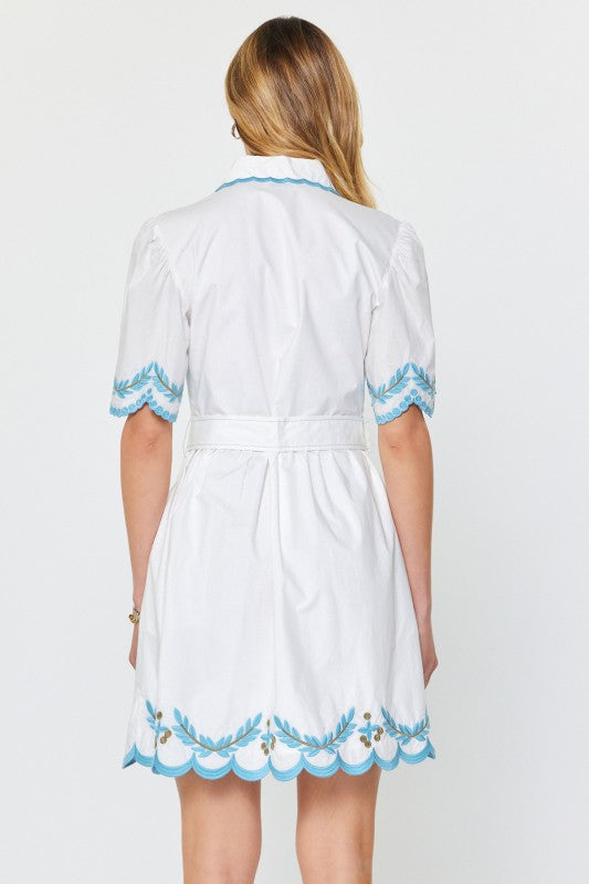 Aria Embroidered Mini Dress