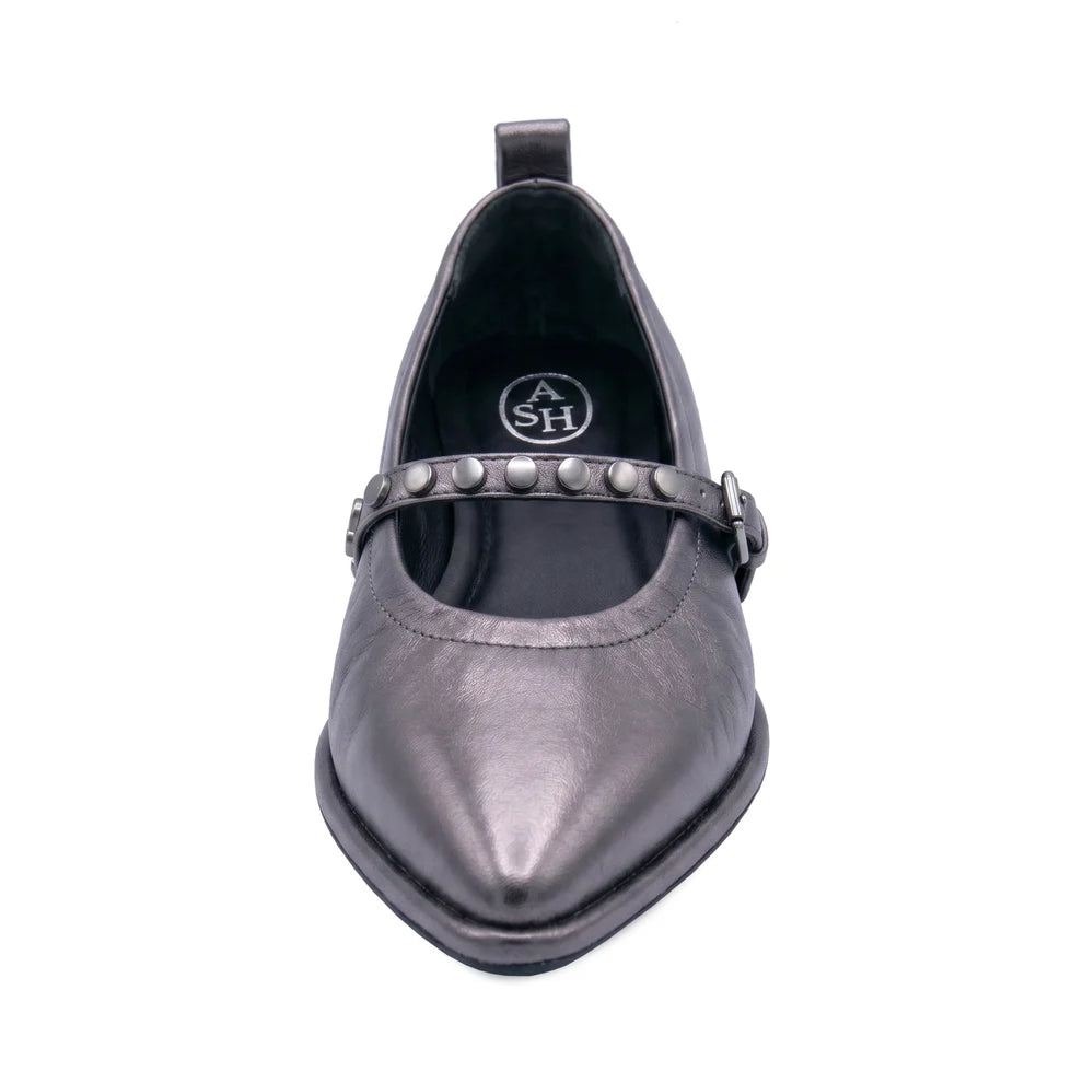 Bella Studs Mary Jane Flat - Gunmetal