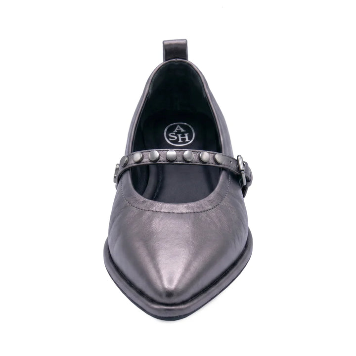 Bella Studs Mary Jane Flat - Gunmetal
