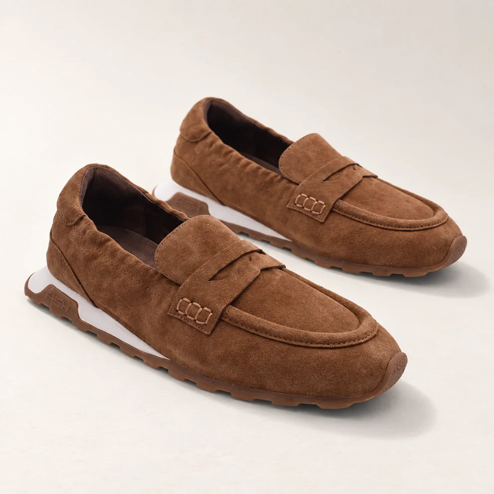 ASH Kriss Hybrid Loafer Sneaker in Chestnut suede front view