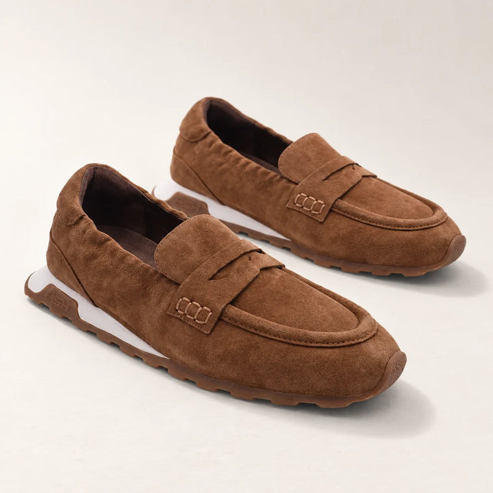 ASH Kriss Hybrid Loafer Sneaker in Chestnut suede front view