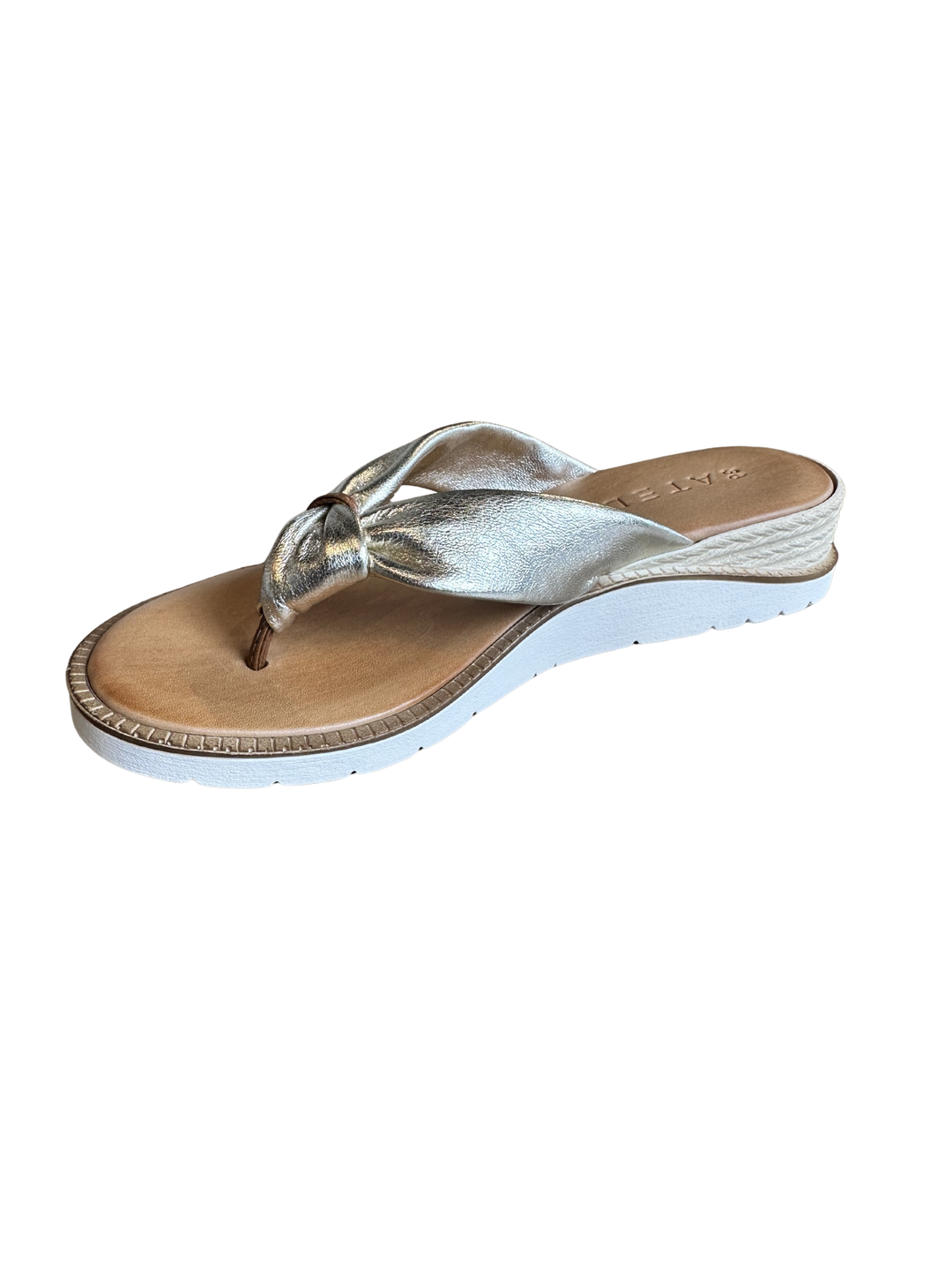 Ateliers Chandra Sandal – Gold Metallic Leather Thong Slide