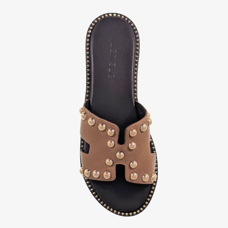 Ateliers Follie Sandal – Tan Leather Slide