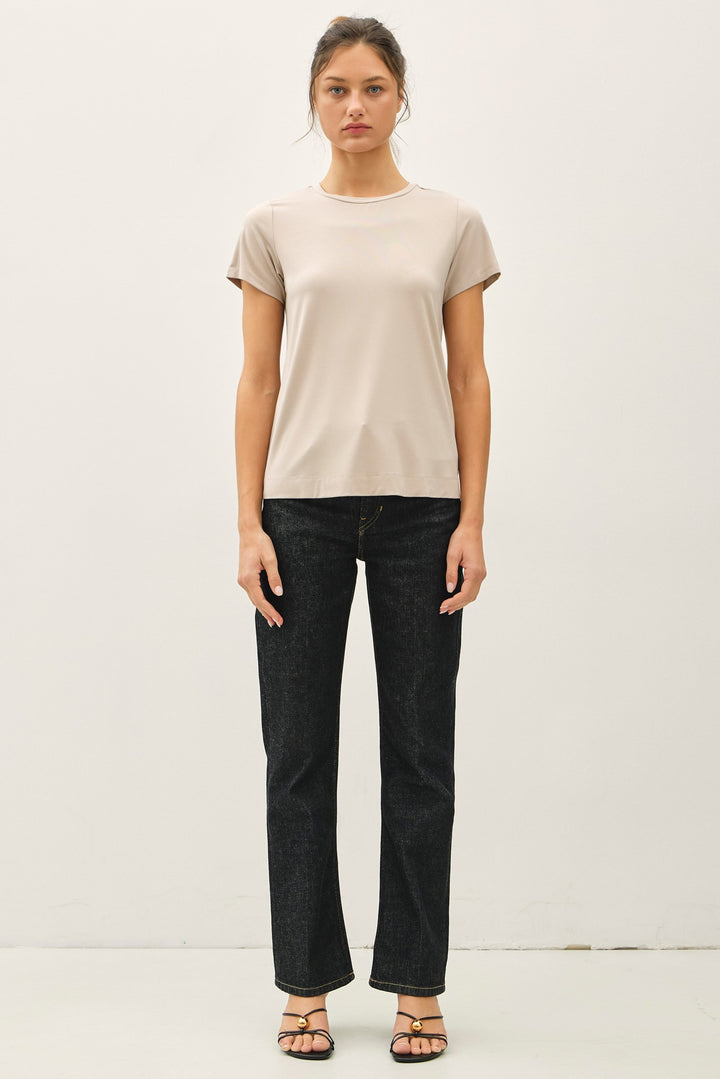 Bamboo Round Neck - Stone