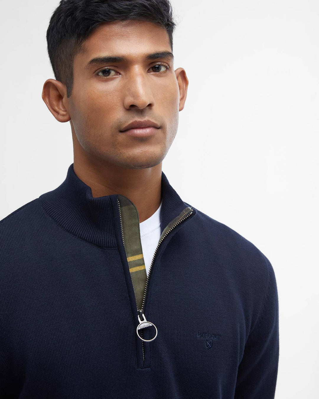 Cotton 1/4 Zip Sweater - Classic Navy