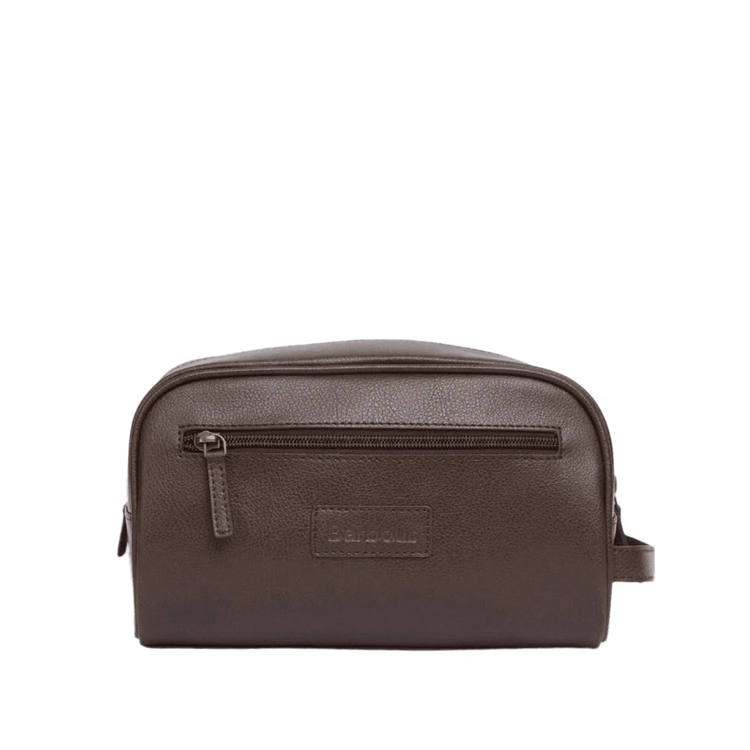 Leather Washbag - Brown