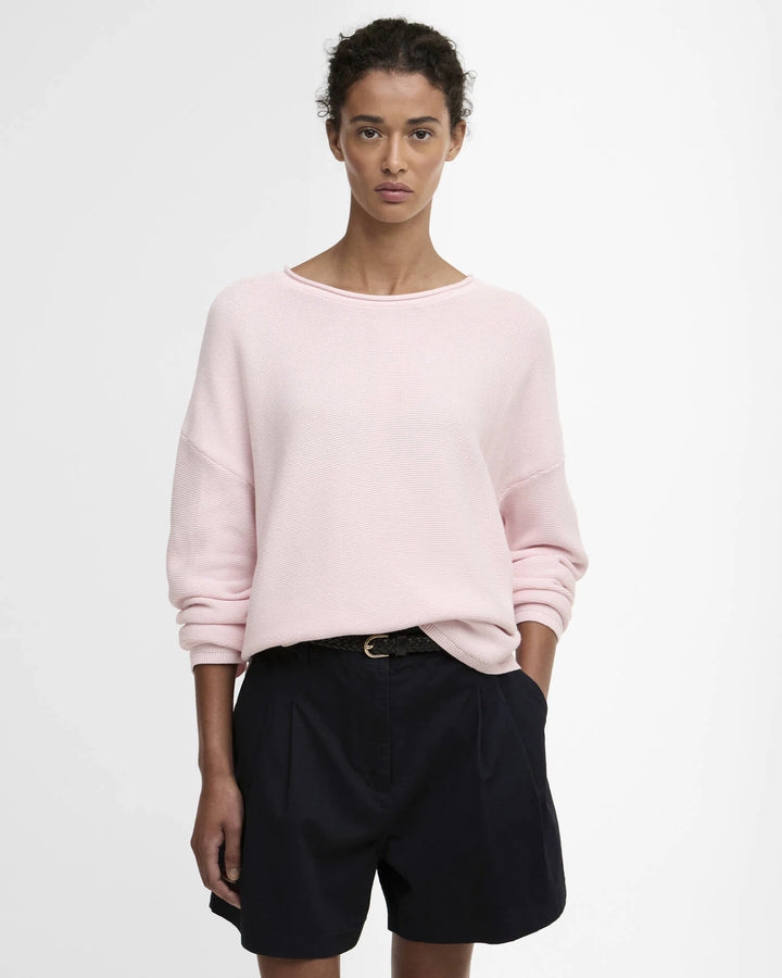 Barbour Marine Crew Neck Knit Sweater – Pink