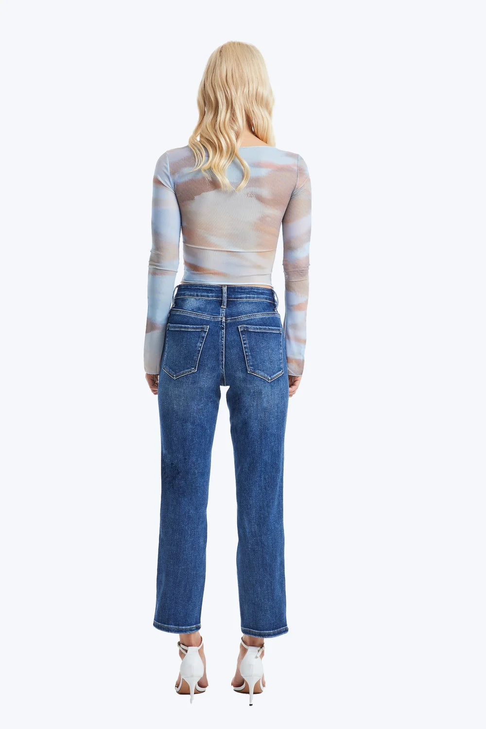 High Rise Cropped Straight - Dark Blue