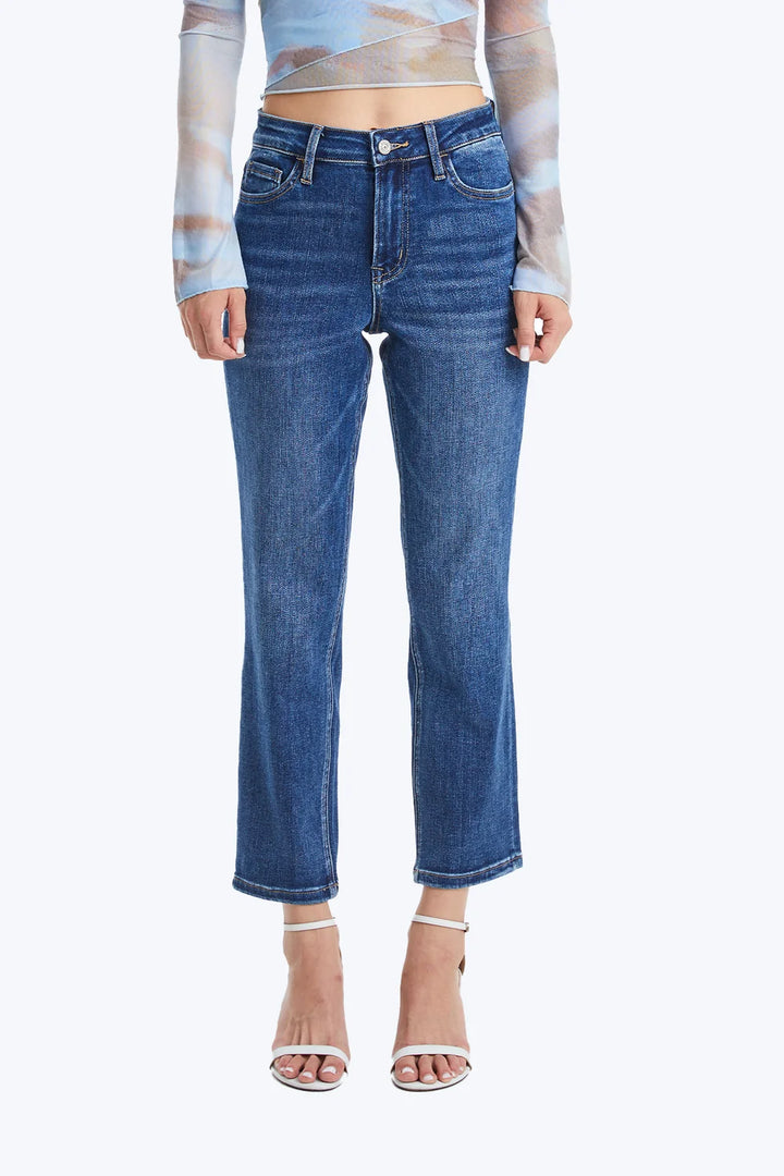 High Rise Cropped Straight - Dark Blue