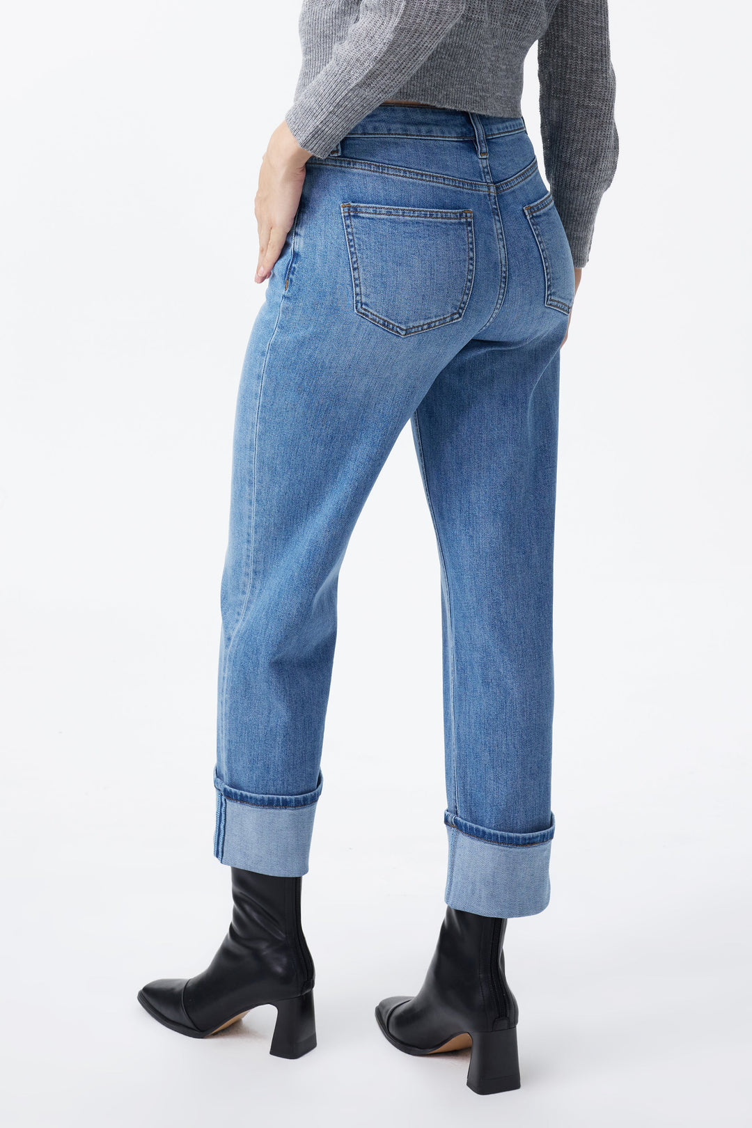 High Rise Cuffed Straight - Softripple