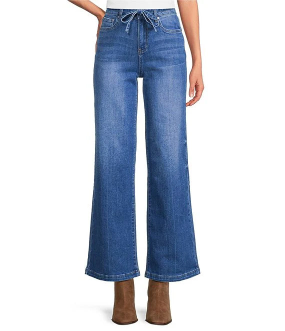 New York Wide Leg Belted Jeans Starlight