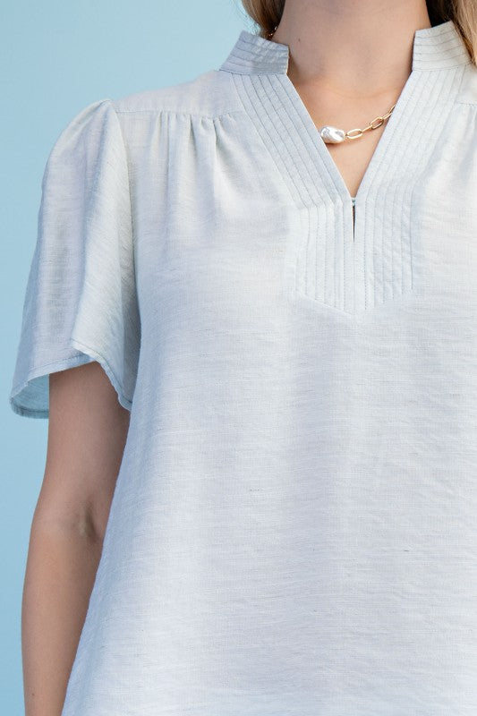 Baby Blue V-Neck Top