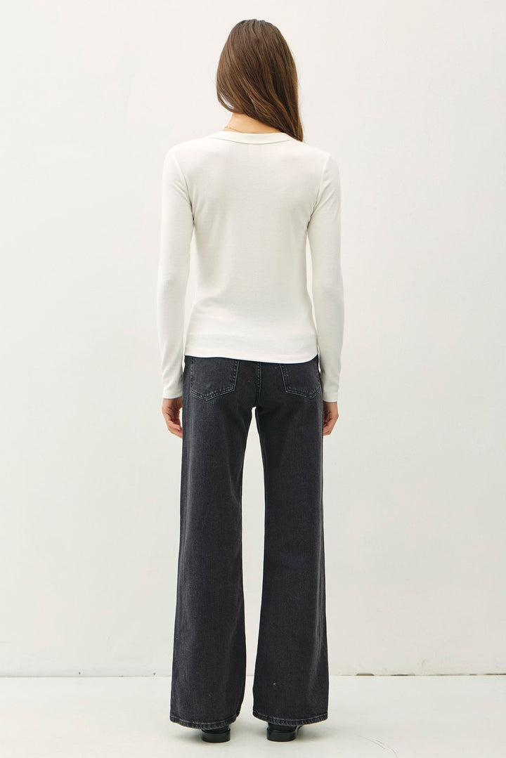Basic L/S Knit Top - Ivory