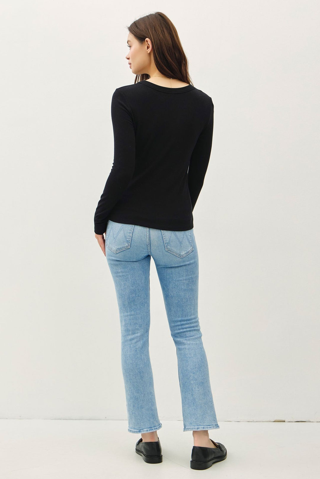 Basic L/S Knit Top - Black