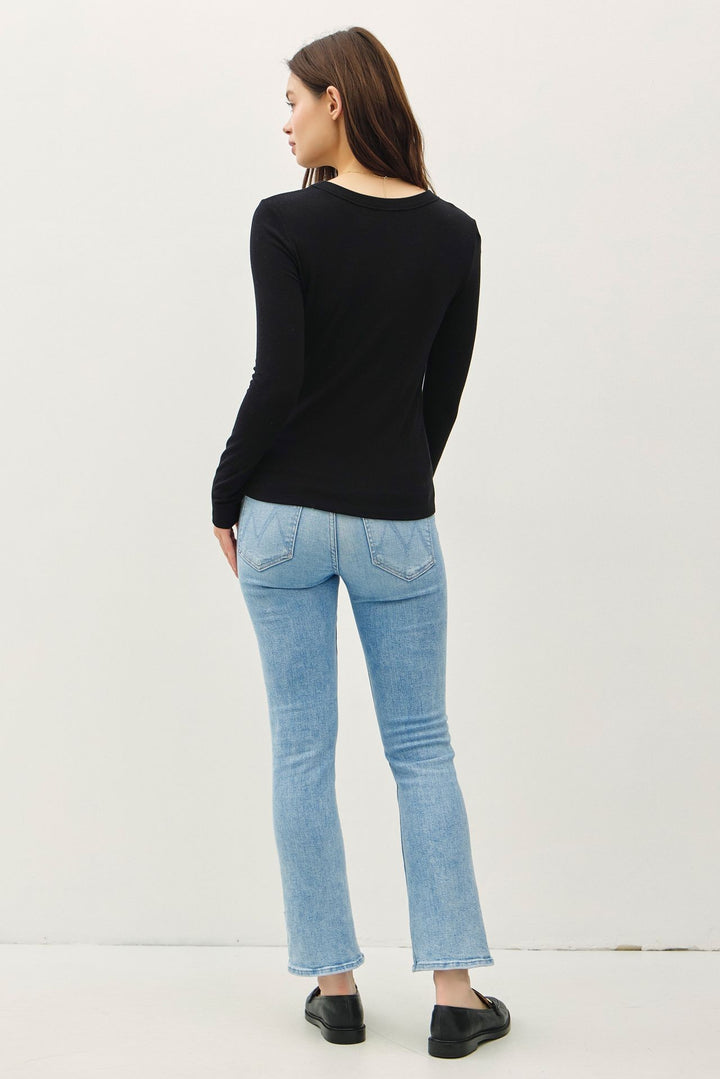 Basic L/S Knit Top - Black