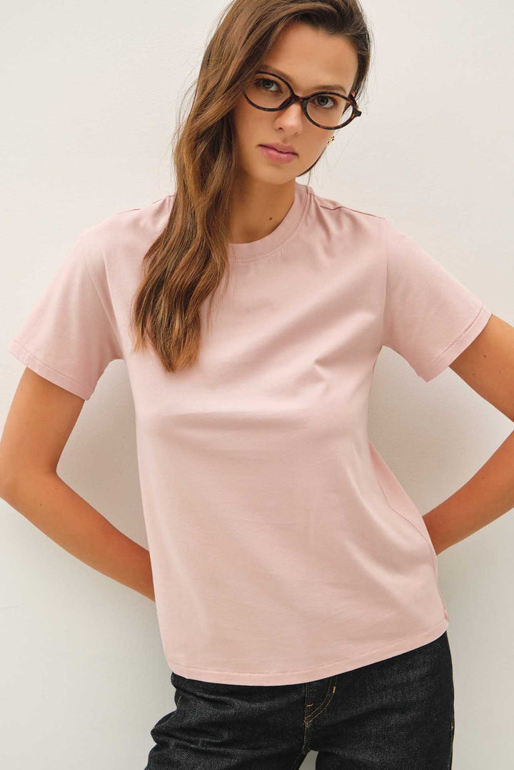 Cotton Jersey Tee - Dusty Pink