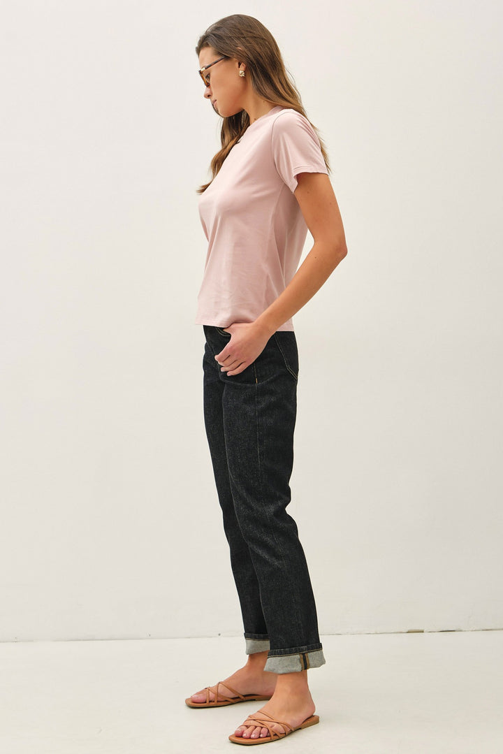 Cotton Jersey Tee - Dusty Pink