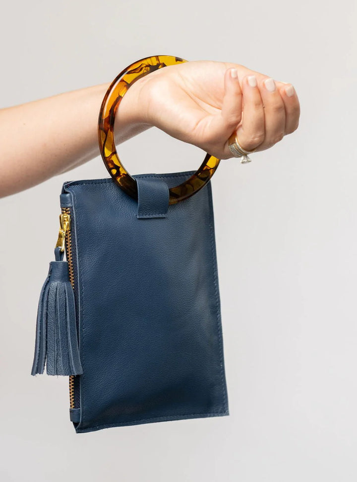 Acrylic Ring Wristlet-Navy