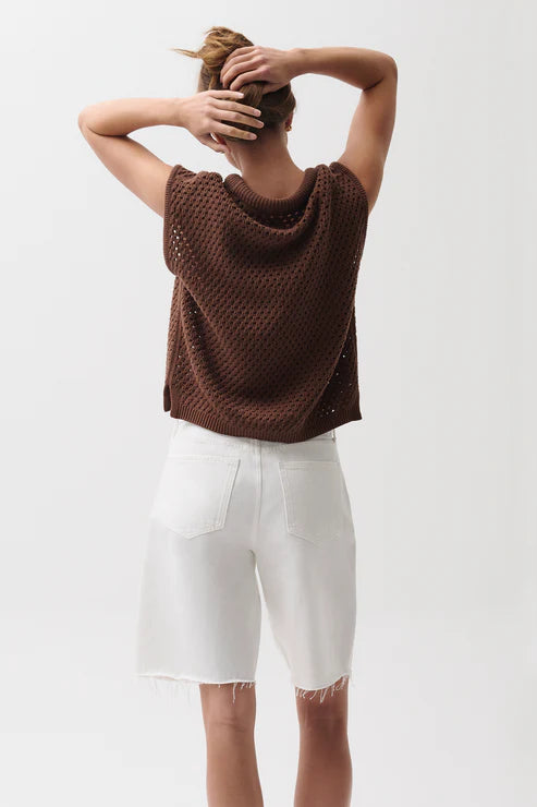Beck Open Knit Sweater Java