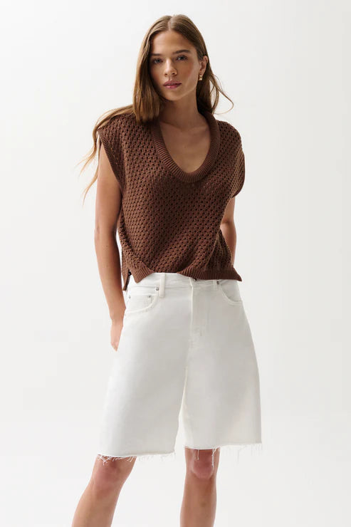 Beck Open Knit Sweater Java