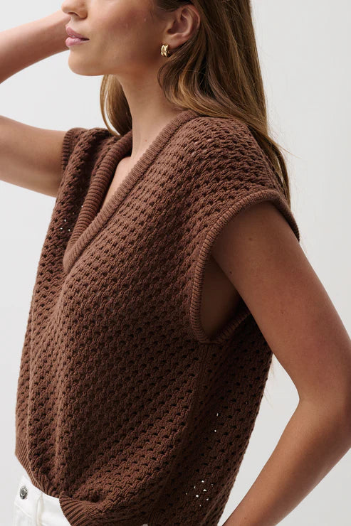 Beck Open Knit Sweater Java