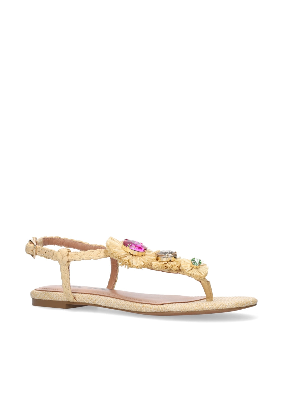 Bibi Lou Vavin Embellished Sandal – Natural