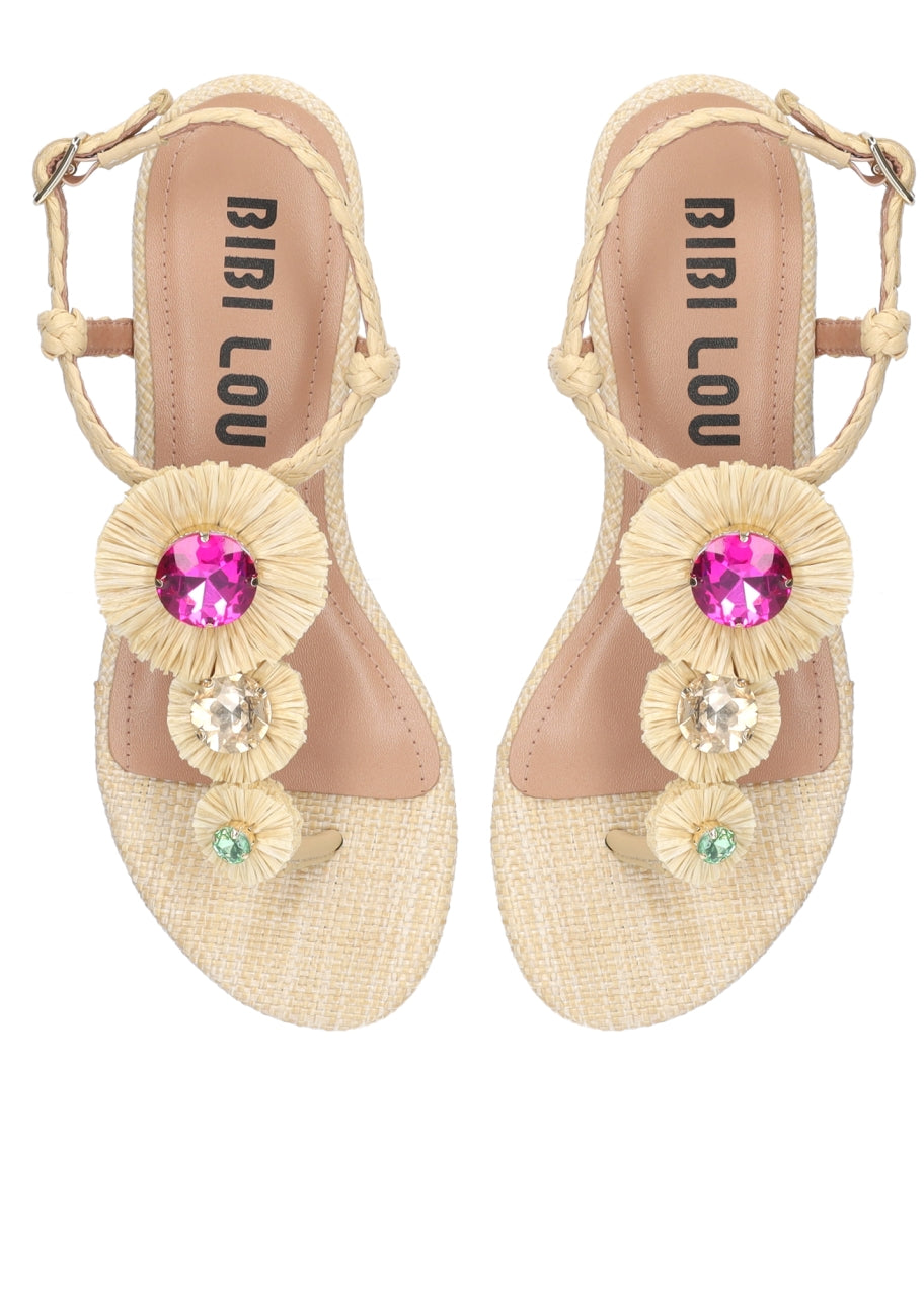 Bibi Lou Vavin Embellished Sandal – Natural