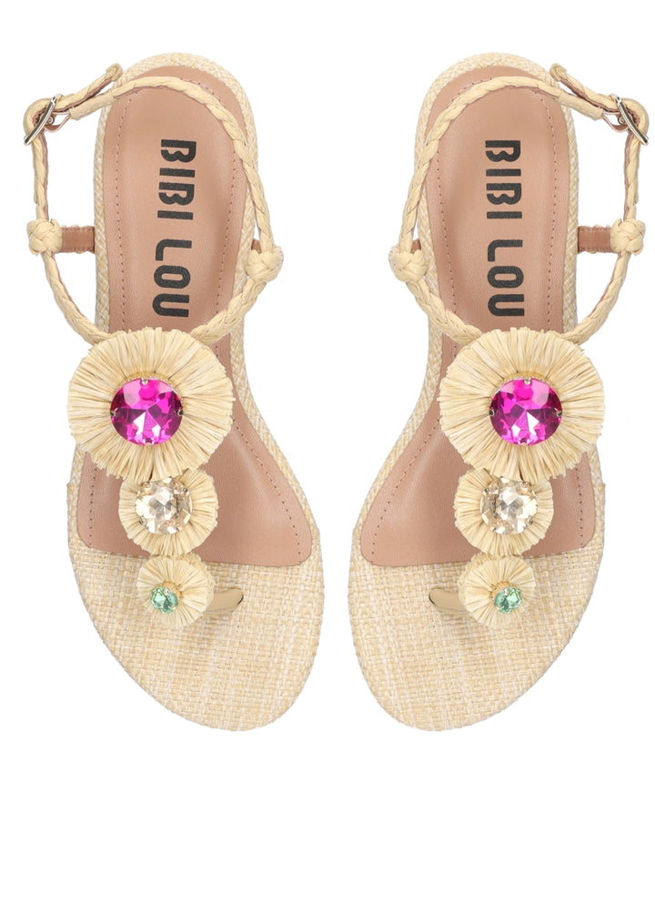 Bibi Lou Vavin Embellished Sandal – Natural