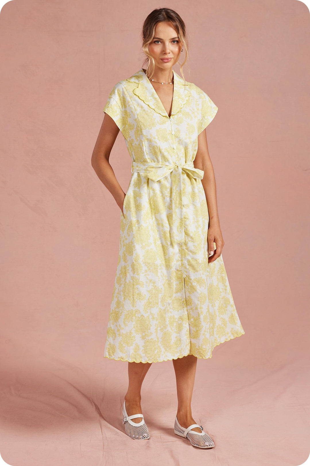 Lemon Garden Shirt Dress