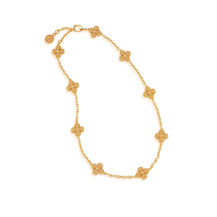 Berry Clover Double Sided Necklace 16" Gold
