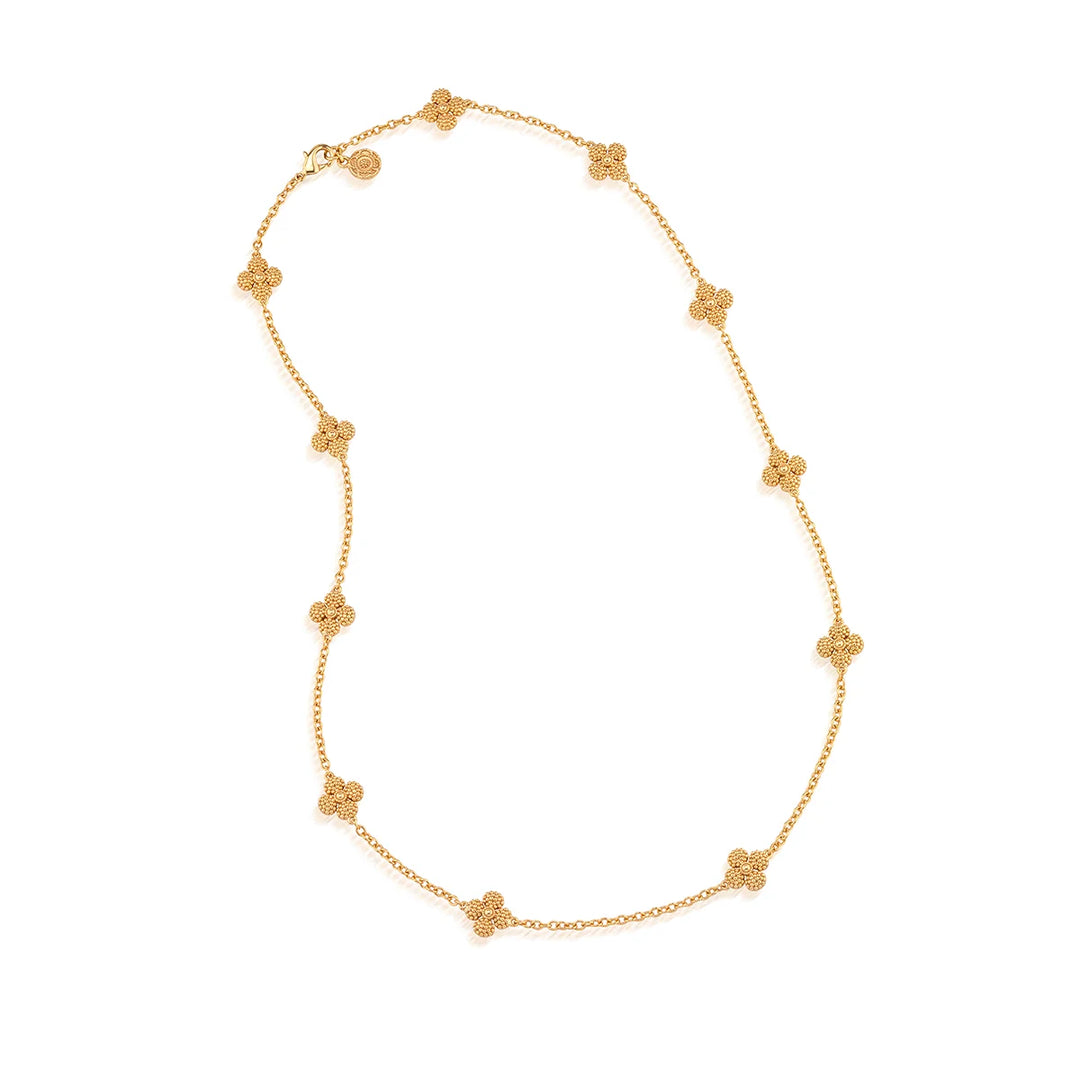 Berry Clover Double Sided Necklace 28" Gold