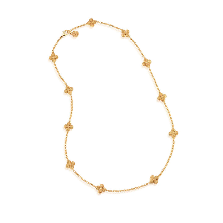 Berry Clover Double Sided Necklace 28" Gold
