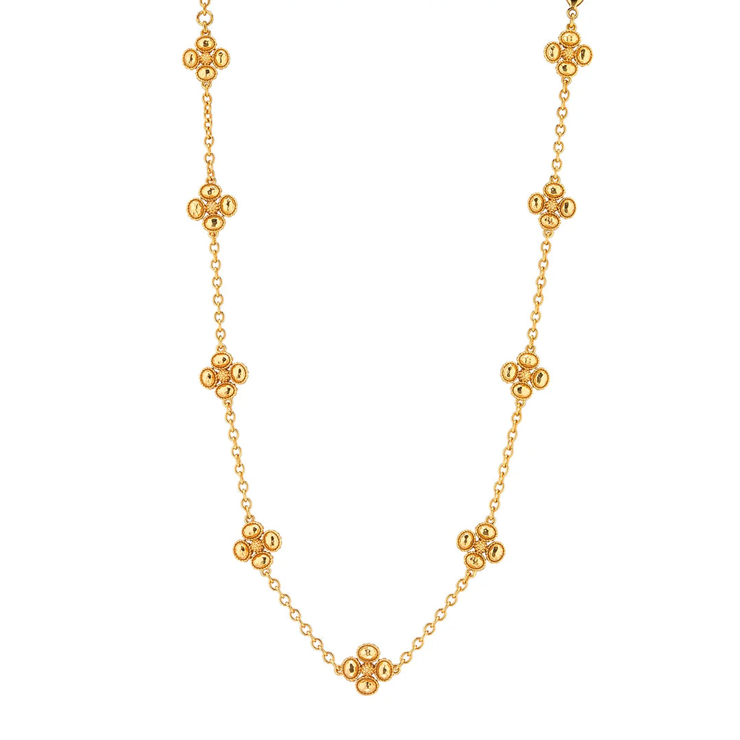 Berry Clover Double Sided Necklace 28" Gold