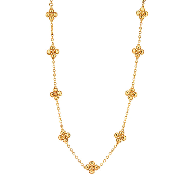 Berry Clover Double Sided Necklace 28" Gold