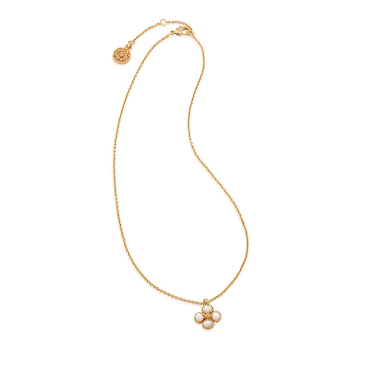Berry Clover MOP Double Sided Charm Necklace