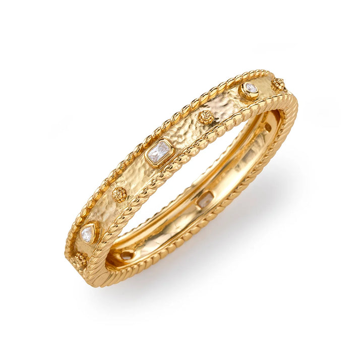 Berry Gem Hinged Bangle Clear CZ