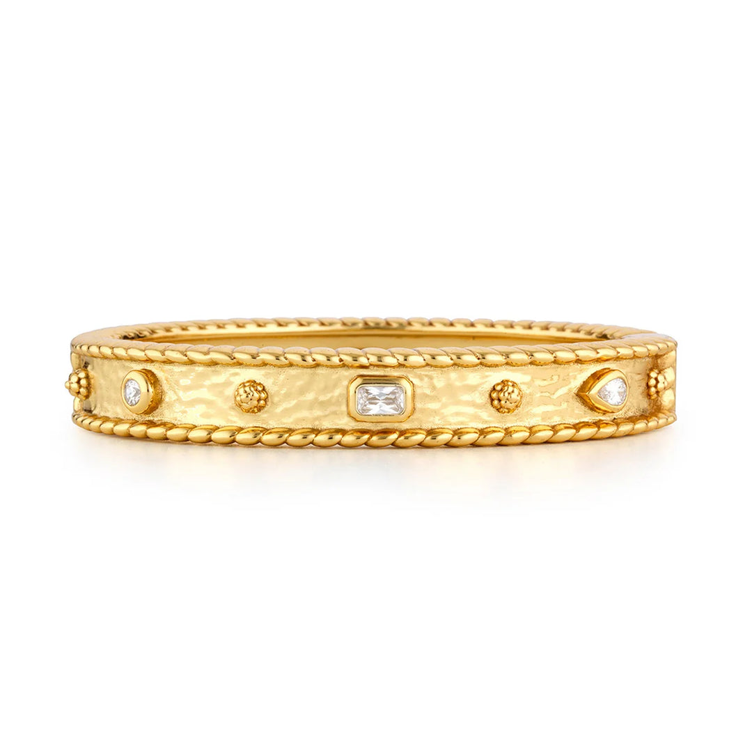Berry Gem Hinged Bangle Clear CZ