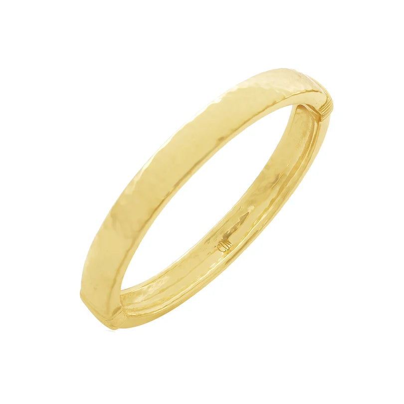 Cleopatra Oval Hinged Bangle Gold