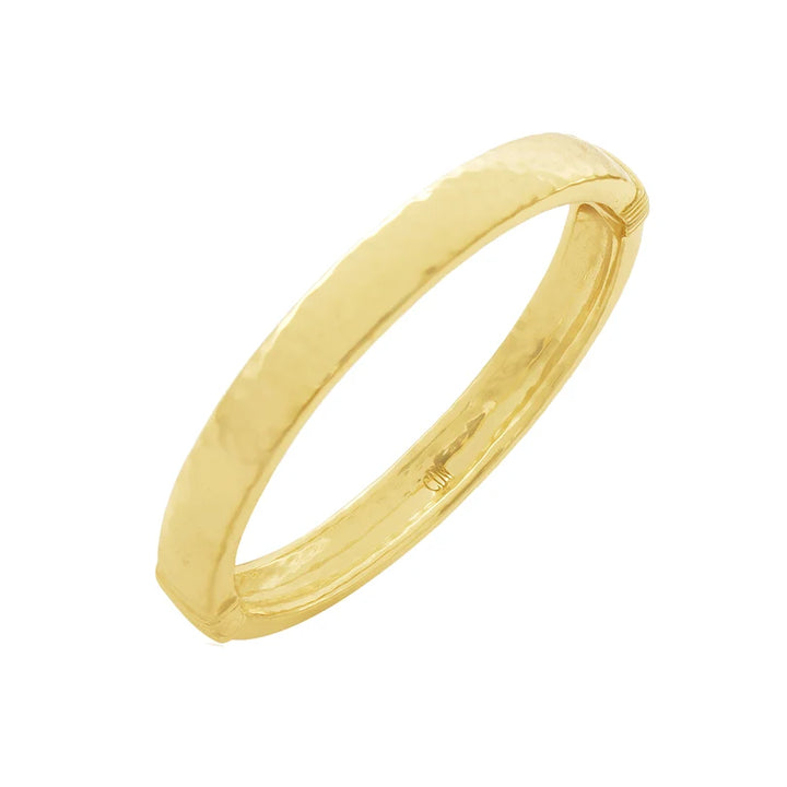 Cleopatra Oval Hinged Bangle Gold