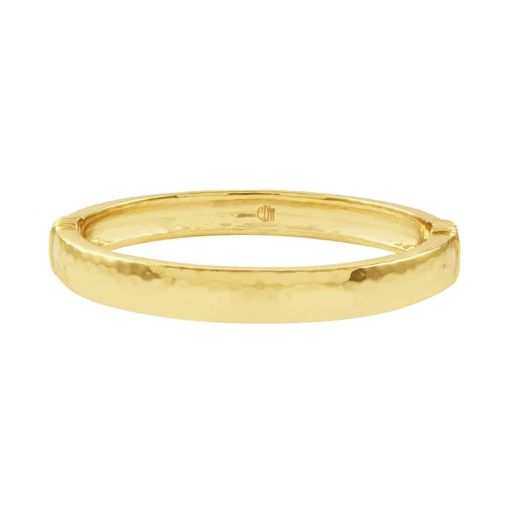 Cleopatra Oval Hinged Bangle Gold