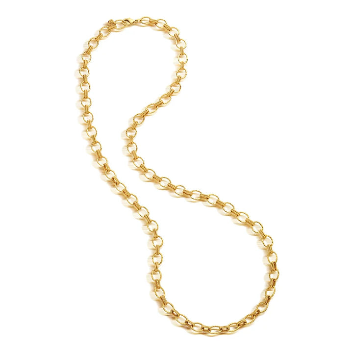 Cleopatra Small Link Necklace 32" Gold