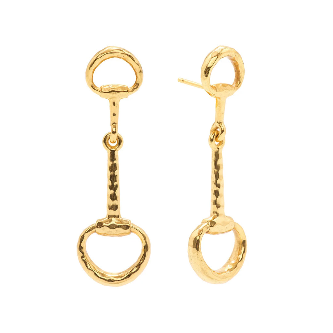 Equestrian Snaffle Bit Earrings Gold