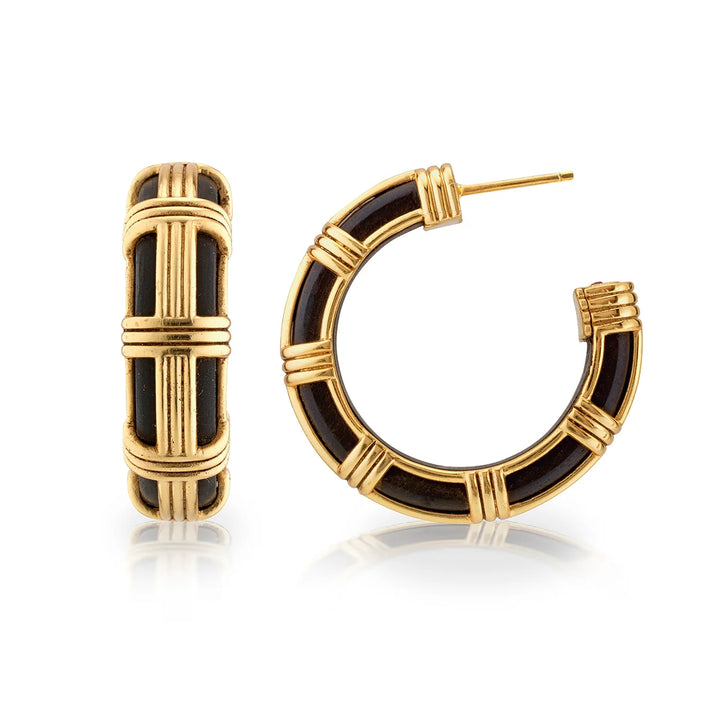 Gaia Cage Hoop Earrings Ebony